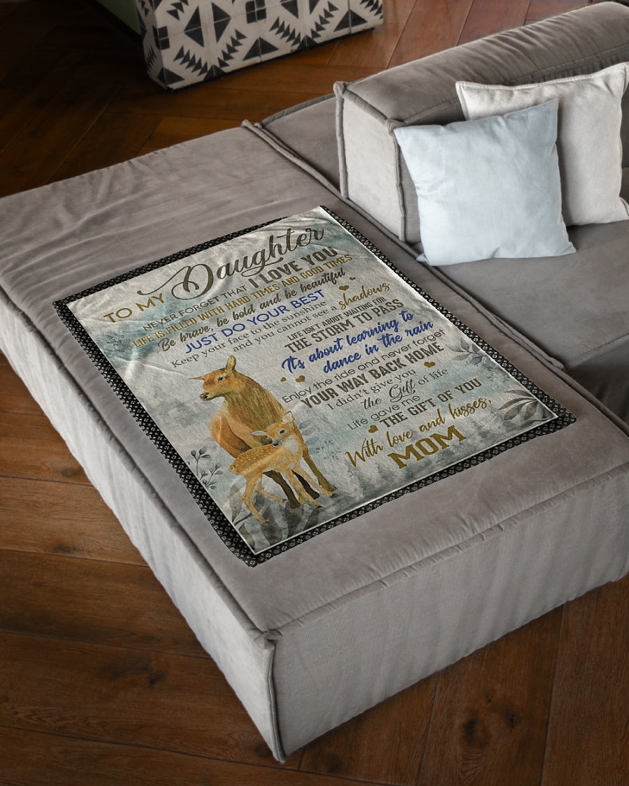 Family Just Do Your Best Daughter Gift Flannel Blanket For Cozy Bedroom Sofa Decor