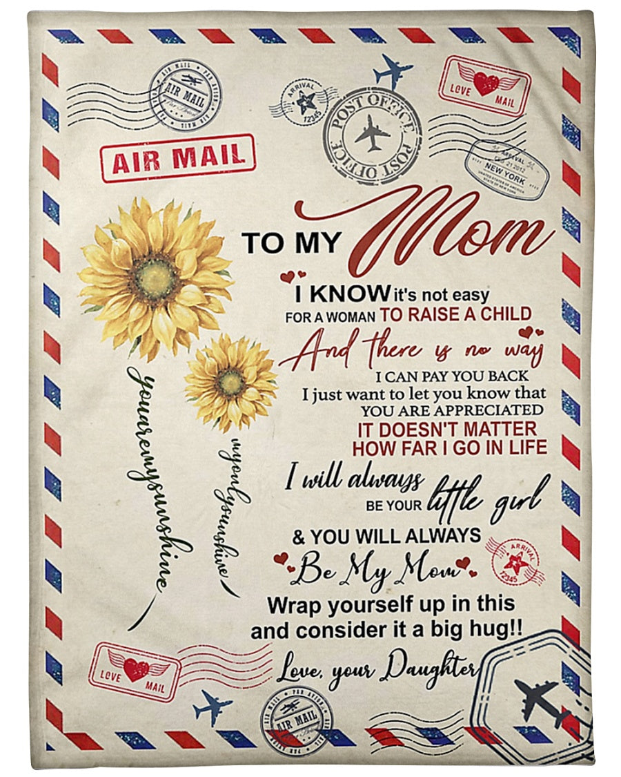 Loving Mom Family Gift Flannel Blanket For Cozy Bedroom Sofa Decor
