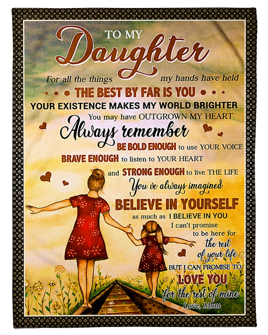 Family All The Things My Hands Have Held Mom To Daughter Flannel Blanket For Cozy Bedroom Sofa Decor