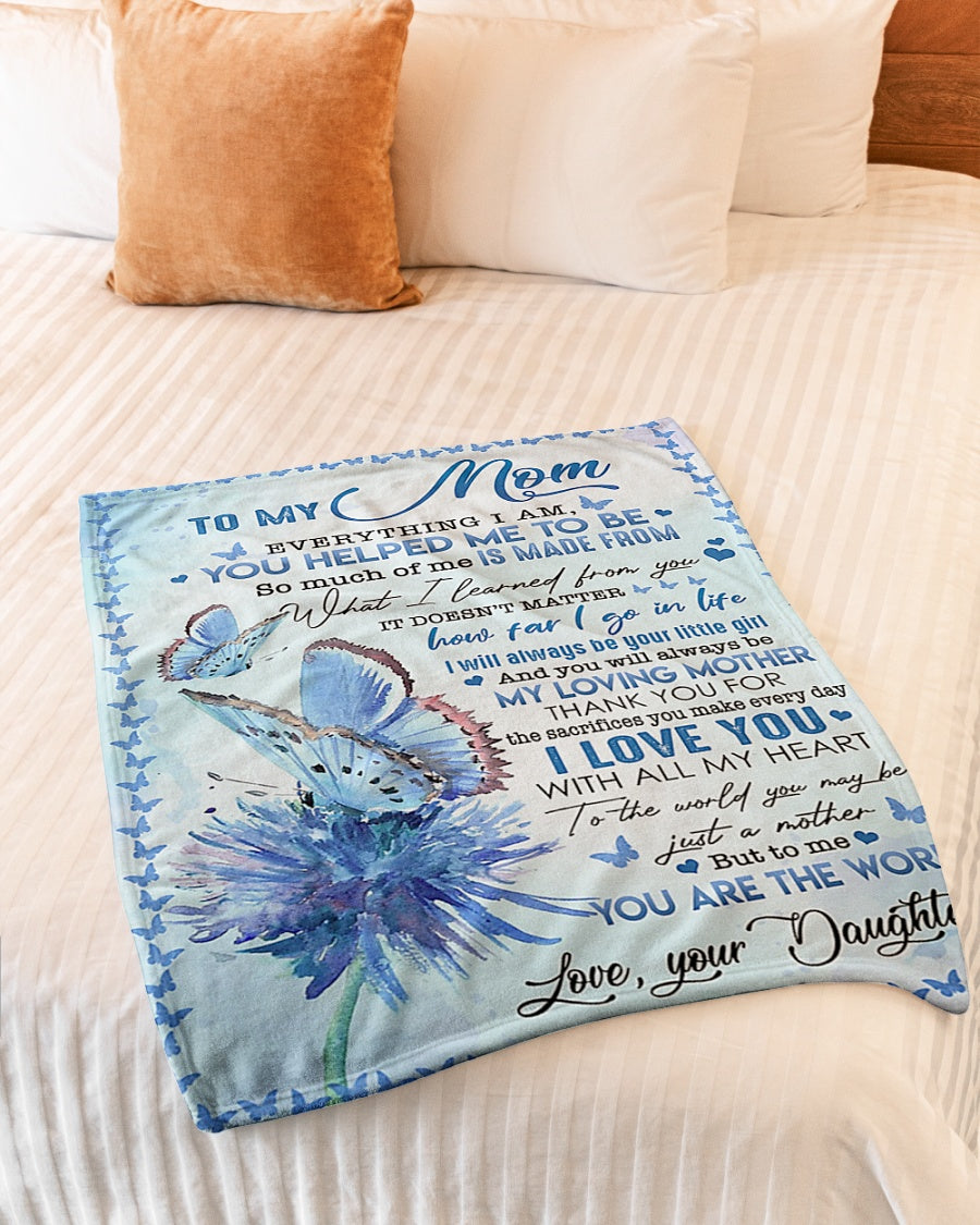 Butterfly You Will Always Be My Loving Mother I Love You Flannel Blanket For Cozy Bedroom Sofa Decor