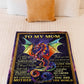 Dragon To My Mom Dragon Thank You Flannel Blanket For Cozy Bedroom Sofa Decor