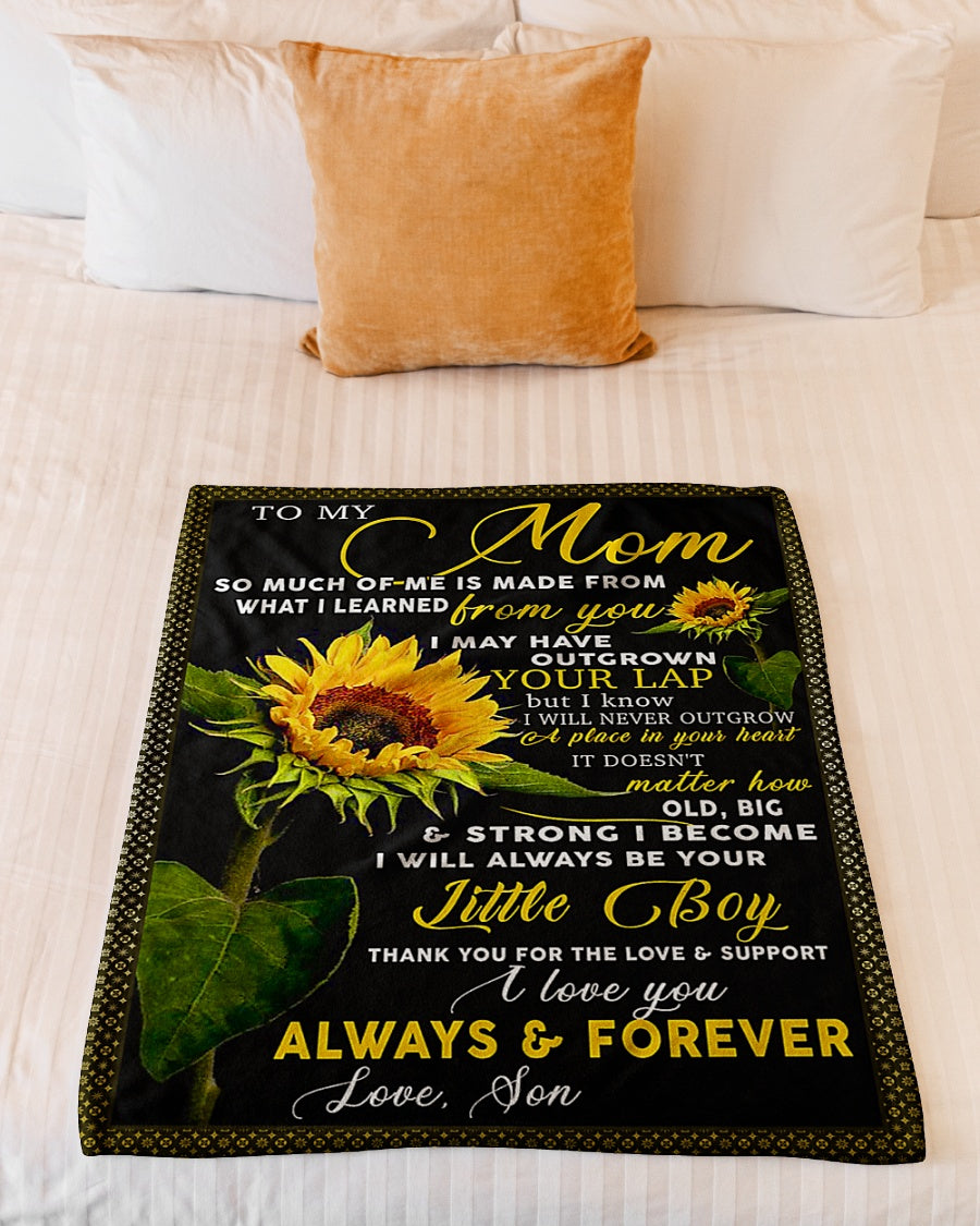 Sunflower You Mean The World To Me Little Boy Flannel Blanket For Cozy Bedroom Sofa Decor
