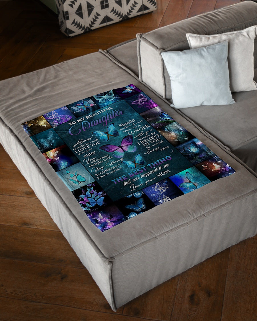 Butterfly Remember How Much I Love You Flannel Blanket For Cozy Bedroom Sofa Decor