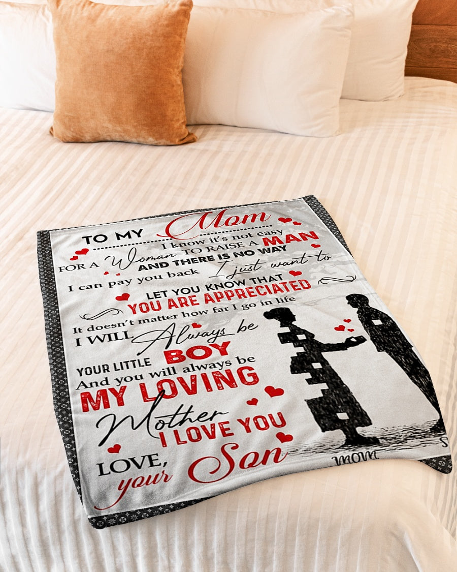 Family I Love You With All My Heart Mother Flannel Blanket For Cozy Bedroom Sofa Decor