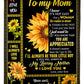 Sunflower You Are My Hero Mother Flannel Blanket For Cozy Bedroom Sofa Decor