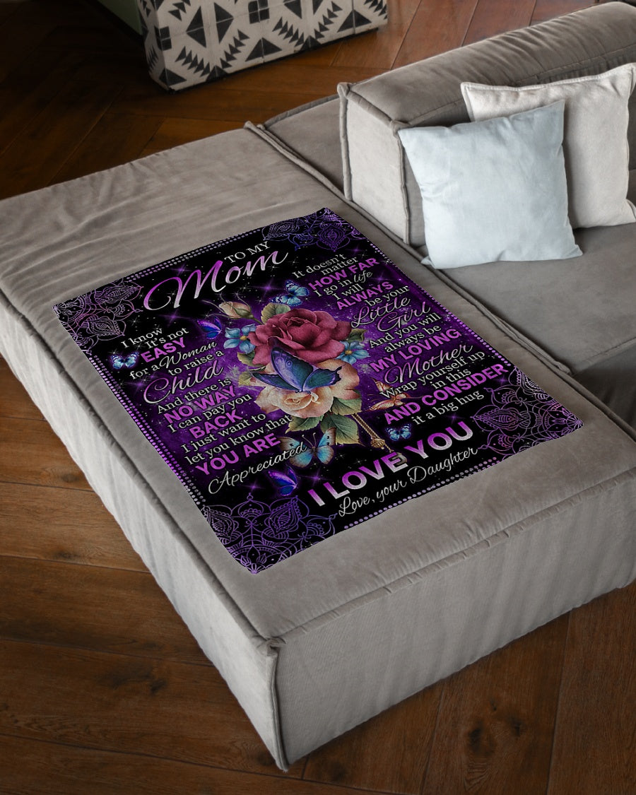 Rose I Loved You My Whole Life Mother Flannel Blanket For Cozy Bedroom Sofa Decor