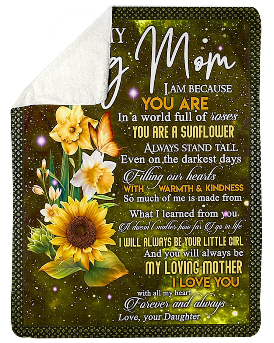 Sunflower To My Mom You Will Always Be My Loving Mom Flannel Blanket For Cozy Bedroom Sofa Decor