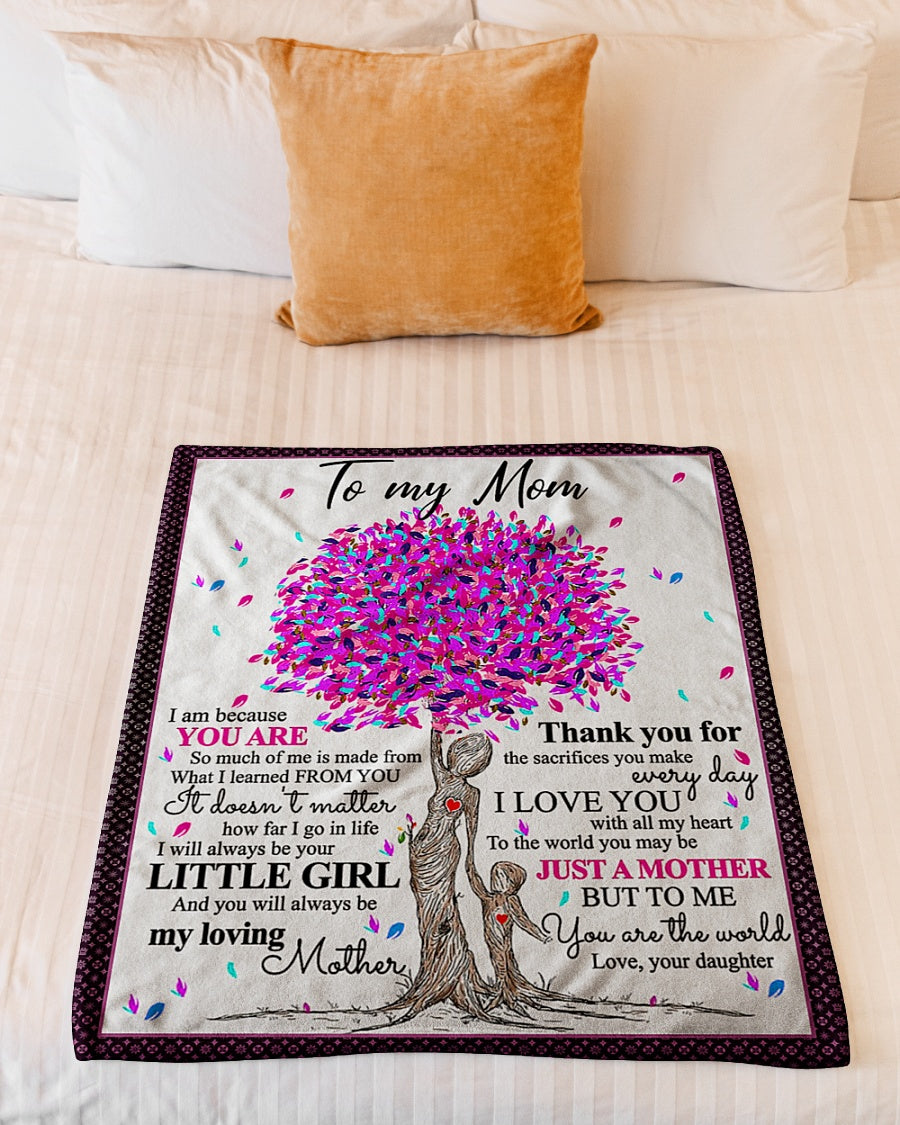 Family To Me You Are The World Little Girl Flannel Blanket For Cozy Bedroom Sofa Decor