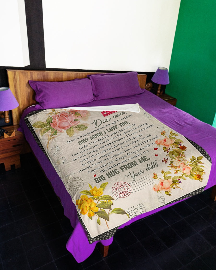 Family To My Mother For Mother Rose Letter Flannel Blanket For Cozy Bedroom Sofa Decor