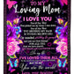 Family To My Mom You Will Always Be My Loving Mom Butterfly Rose Flannel Blanket For Cozy Bedroom Sofa Decor