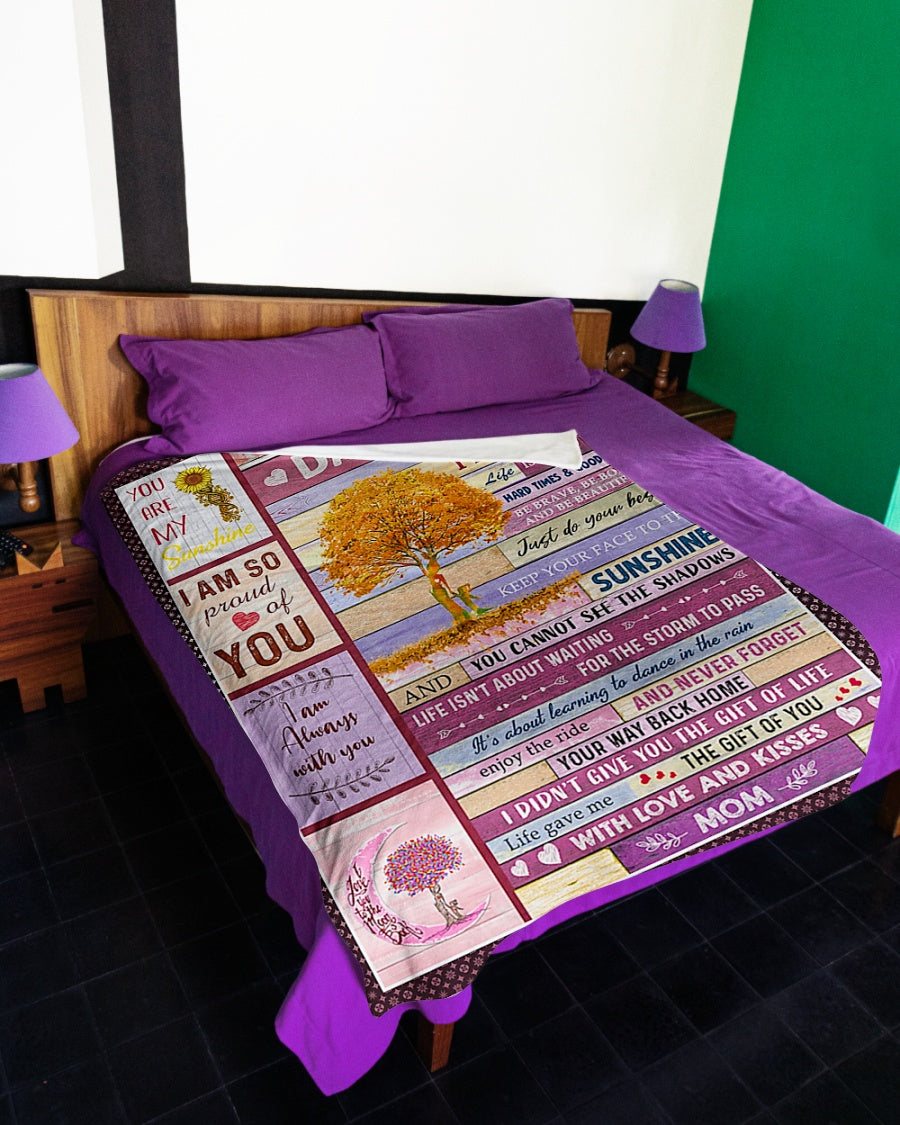 Family Love The Gift Of Life Daughter Gift Flannel Blanket For Cozy Bedroom Sofa Decor