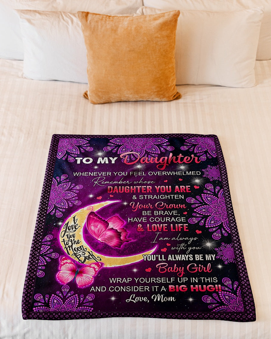 Butterfly I Am Always With You Daughter Gift Flannel Blanket For Cozy Bedroom Sofa Decor