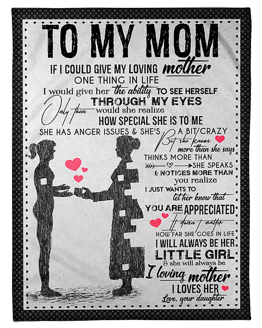 Family I Will Always Be Her Little Girl Mother Flannel Blanket For Cozy Bedroom Sofa Decor