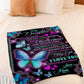 Butterfly I Love You Daughter Gift Be Safe Flannel Blanket For Cozy Bedroom Sofa Decor