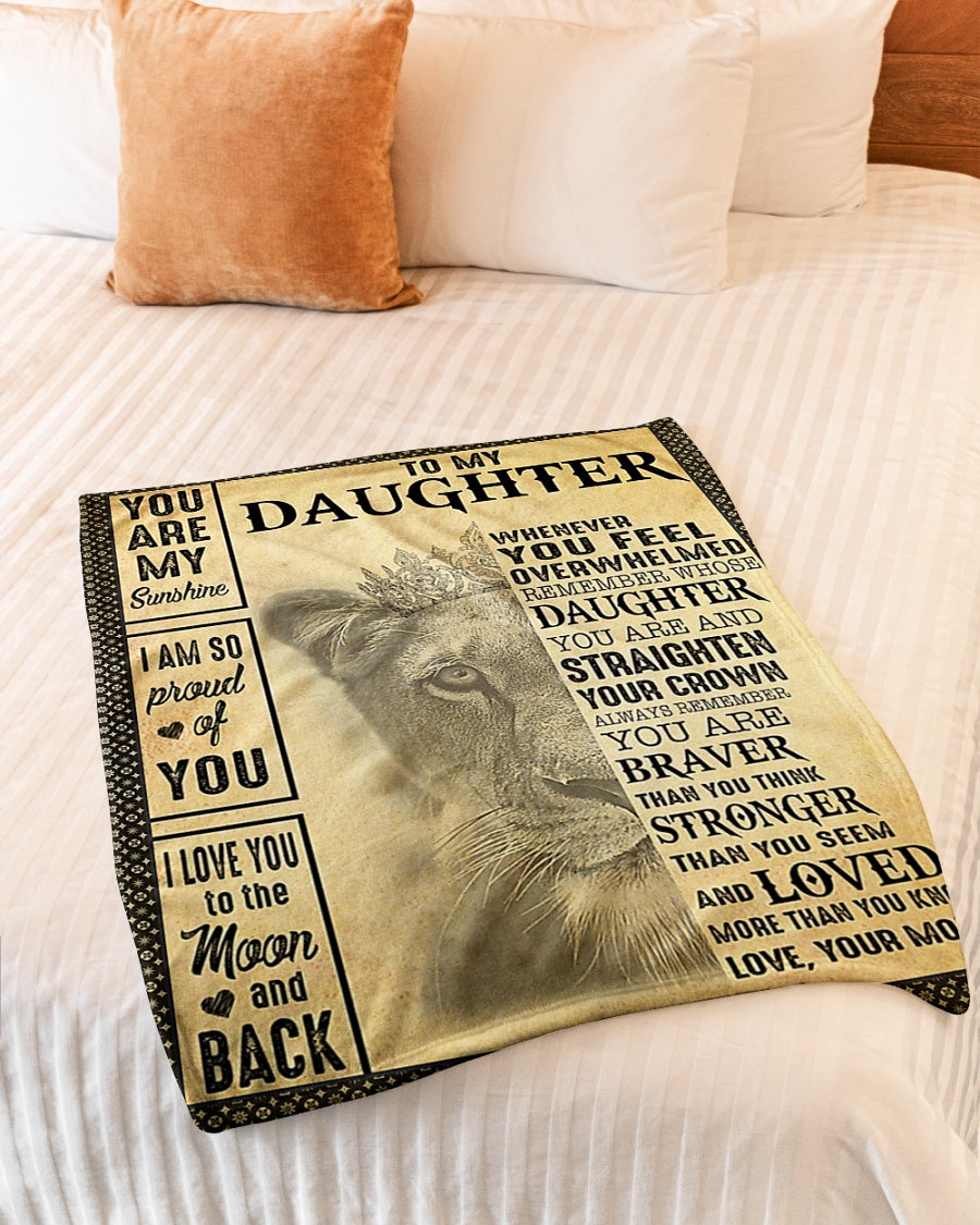 Lion You Are My Sunshine Mom To Daughter Flannel Blanket For Cozy Bedroom Sofa Decor