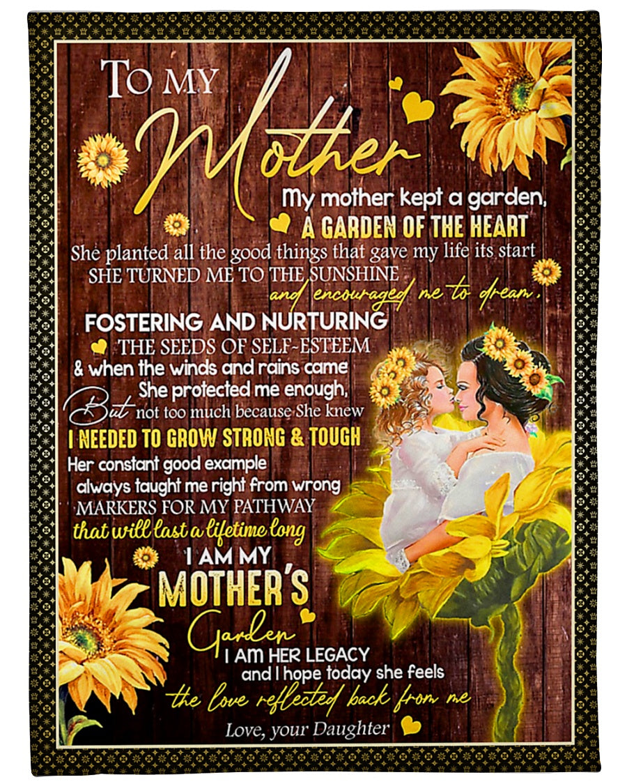Sunflower To My Mother A Garden Of The Heart Flannel Blanket For Cozy Bedroom Sofa Decor