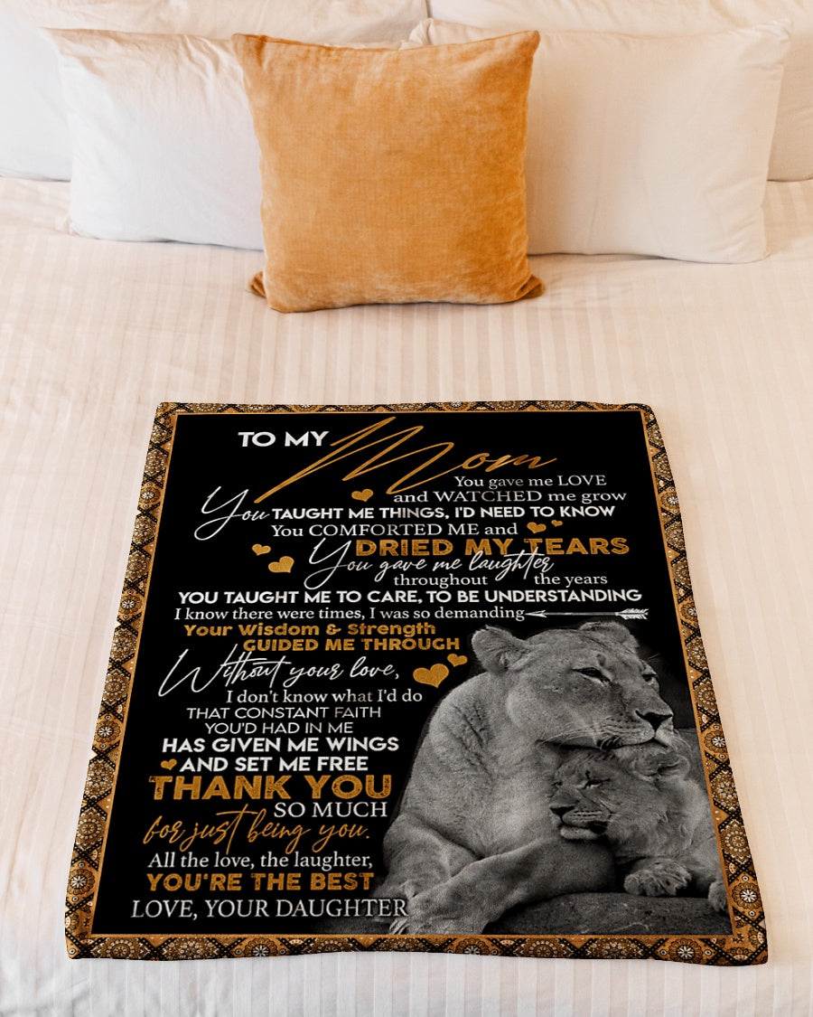 Lion I Love You With All My Heart Thank You Flannel Blanket For Cozy Bedroom Sofa Decor