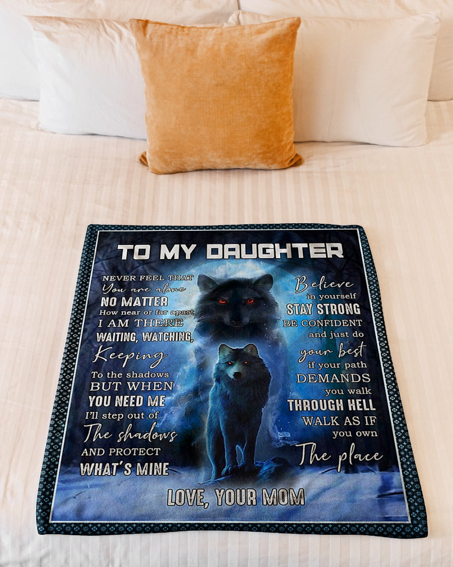 Wolf Step Out Of The Shadows Daughter Gift Flannel Blanket For Cozy Bedroom Sofa Decor