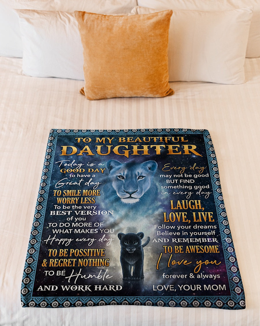 Tiger Today Is A Good Day Mom To Daughter Flannel Blanket For Cozy Bedroom Sofa Decor