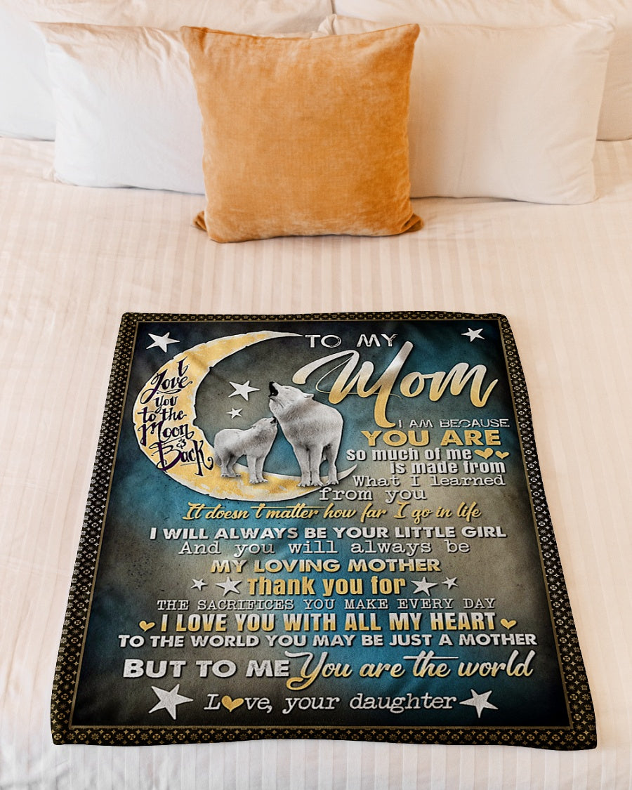 Wolf I Love You To The Moon And Back You Are The World Flannel Blanket For Cozy Bedroom Sofa Decor