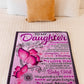 Butterfly To My Daughter Sometimes It's Hard Pink Flannel Blanket For Cozy Bedroom Sofa Decor