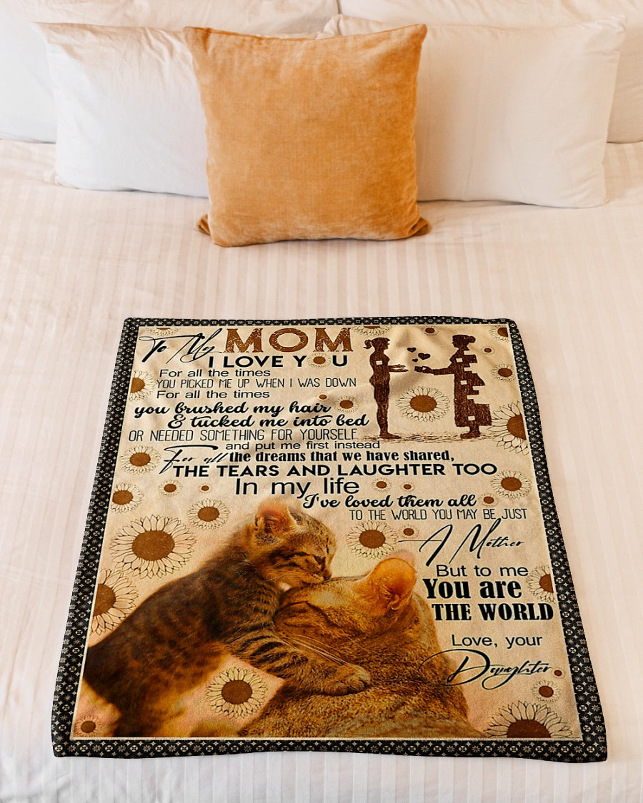Cat To My Mom Cat In My Life Flannel Blanket For Cozy Bedroom Sofa Decor