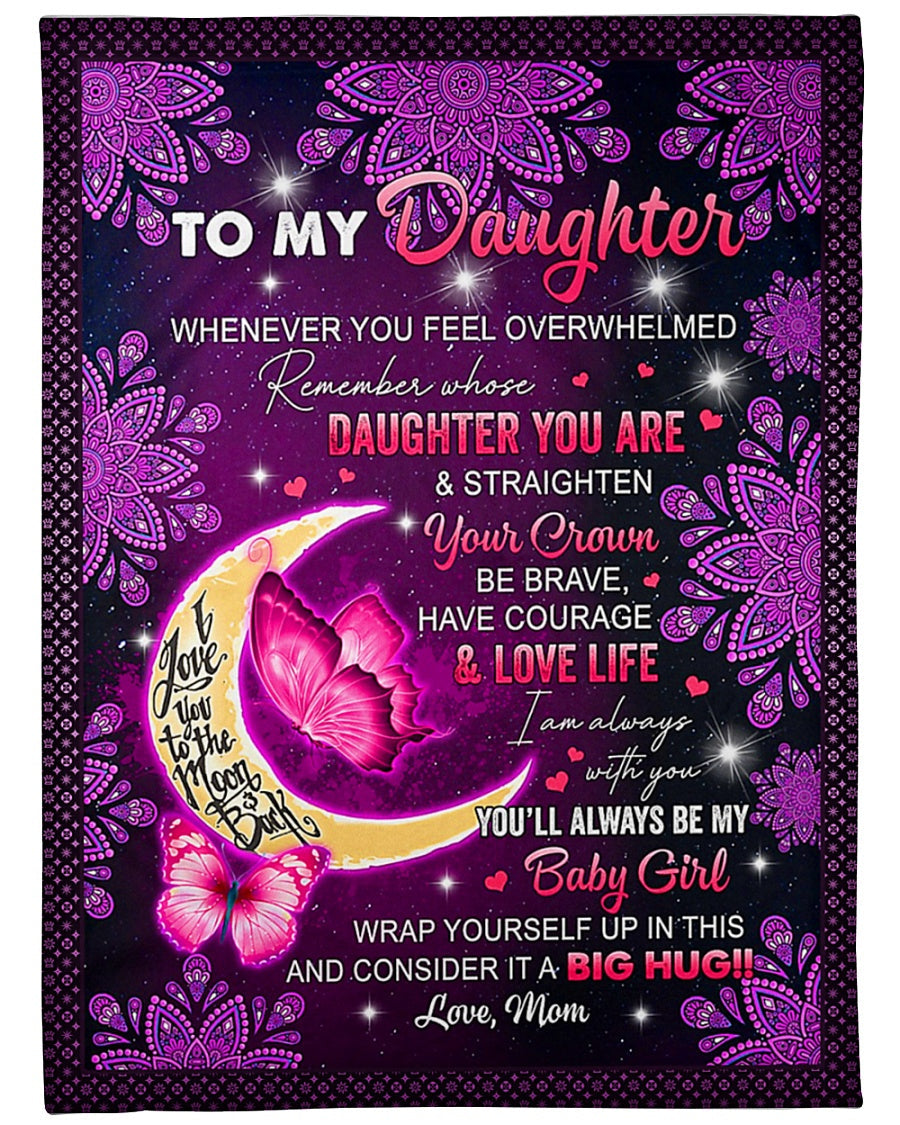 Butterfly I Am Always With You Daughter Gift Flannel Blanket For Cozy Bedroom Sofa Decor