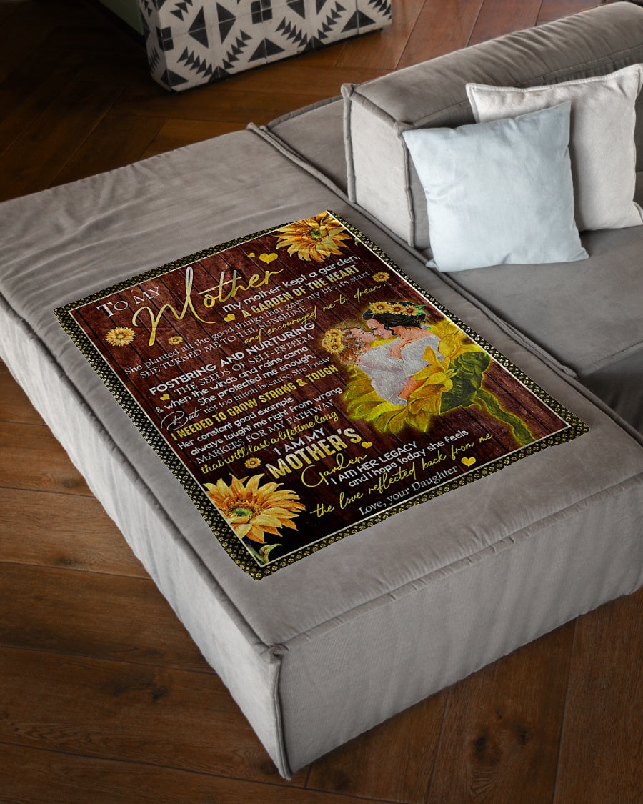 Sunflower To My Mother A Garden Of The Heart Flannel Blanket For Cozy Bedroom Sofa Decor