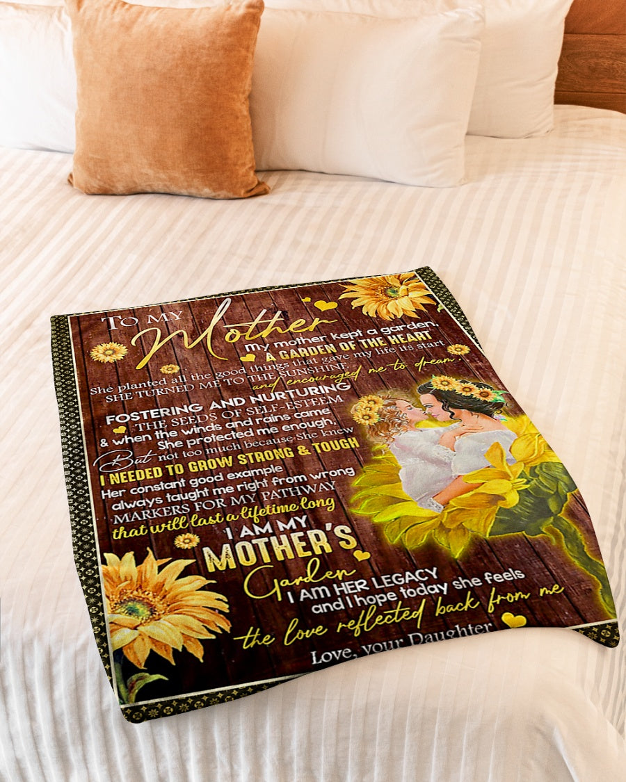 Sunflower To My Mother A Garden Of The Heart Flannel Blanket For Cozy Bedroom Sofa Decor