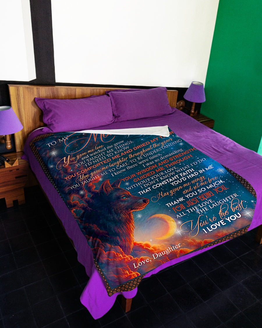 Wolf You Gave Me Love Mother Flannel Blanket For Cozy Bedroom Sofa Decor