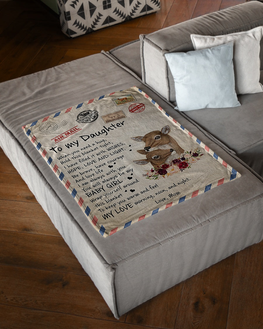 Deer Lover I Am Always With You Daughter Gift Flannel Blanket For Cozy Bedroom Sofa Decor