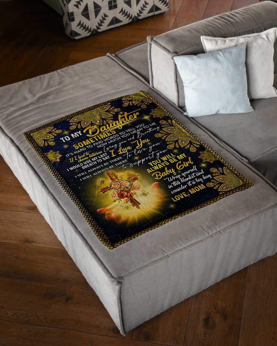 Jesus How Much You Mean To Me Daughter Gift Flannel Blanket For Cozy Bedroom Sofa Decor