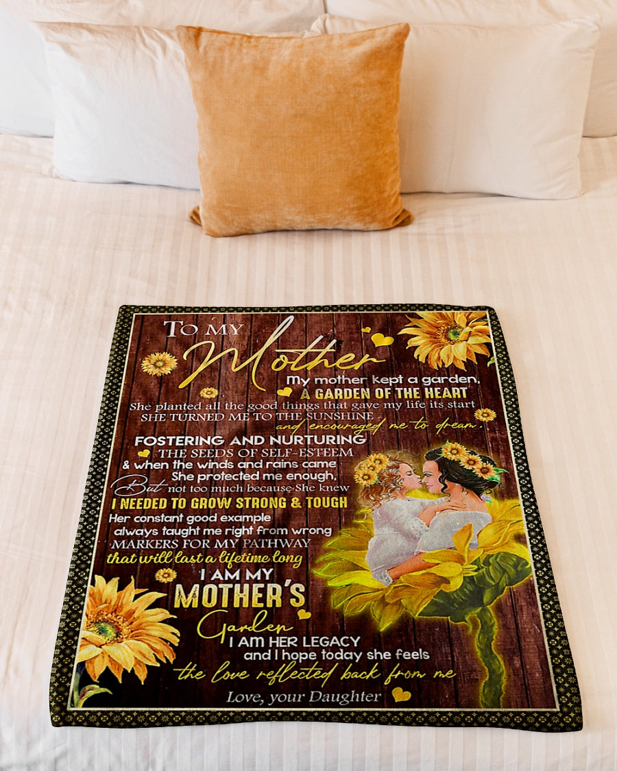 Sunflower To My Mother A Garden Of The Heart Flannel Blanket For Cozy Bedroom Sofa Decor