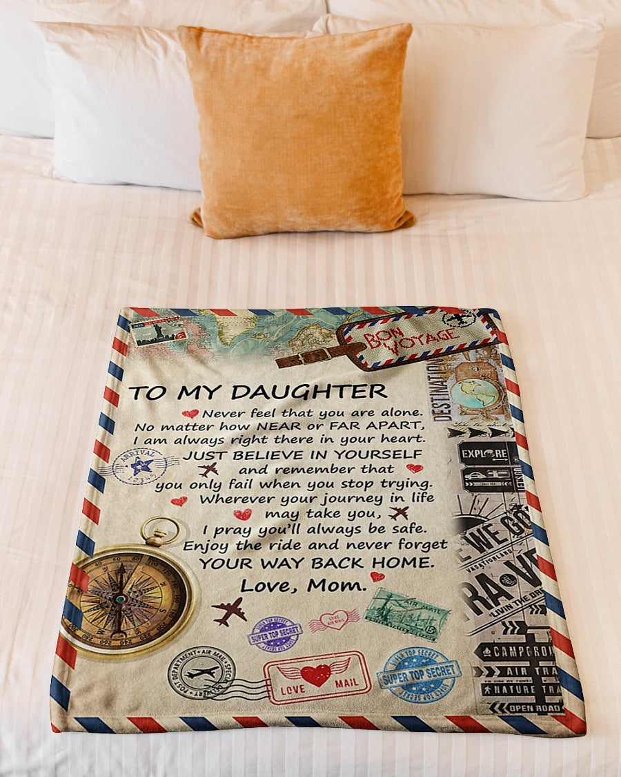Letter Just Believe In Yourself Daughter Gift Flannel Blanket For Cozy Bedroom Sofa Decor