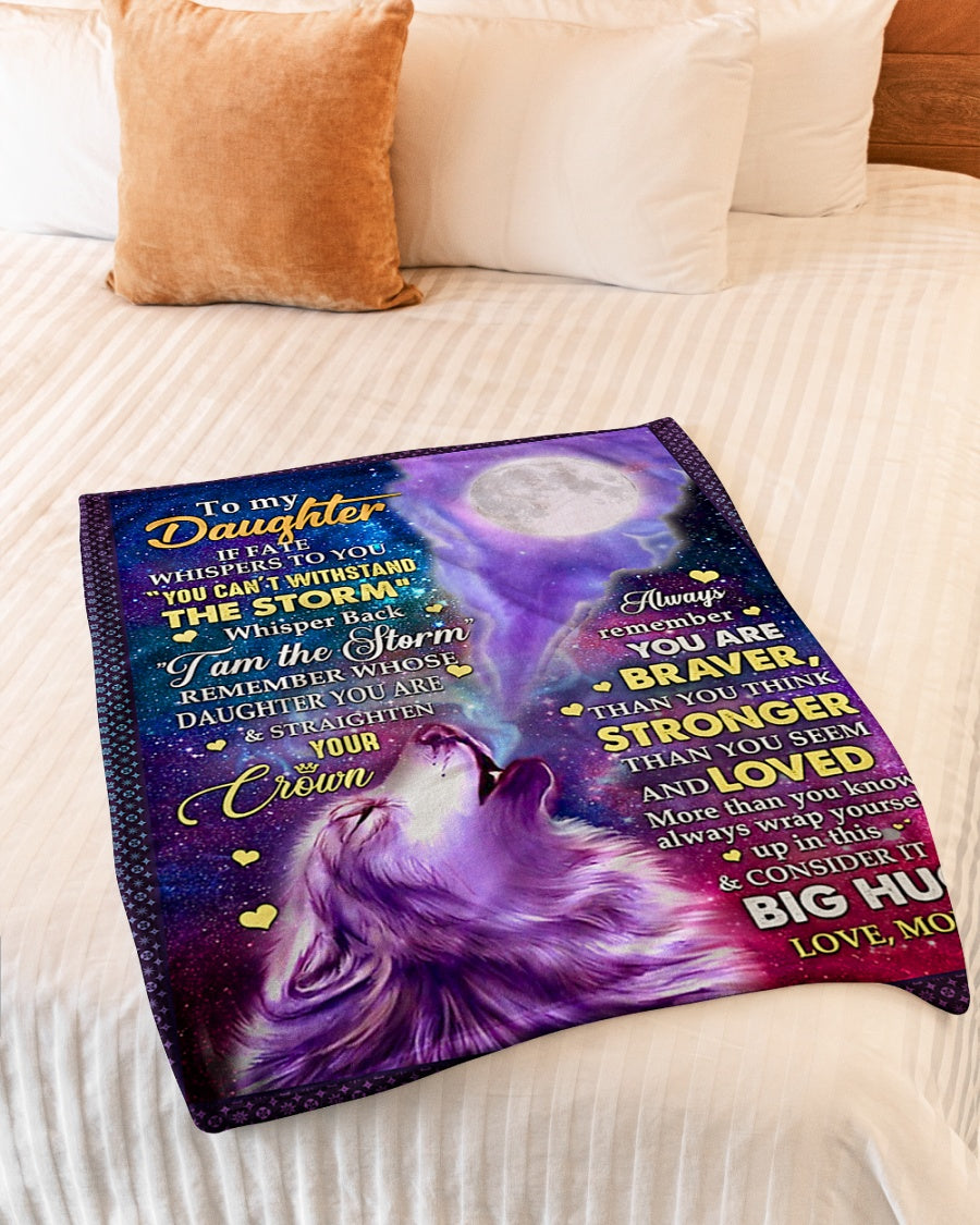 Wolf Consider Big Hug Daughter Gift Flannel Blanket For Cozy Bedroom Sofa Decor