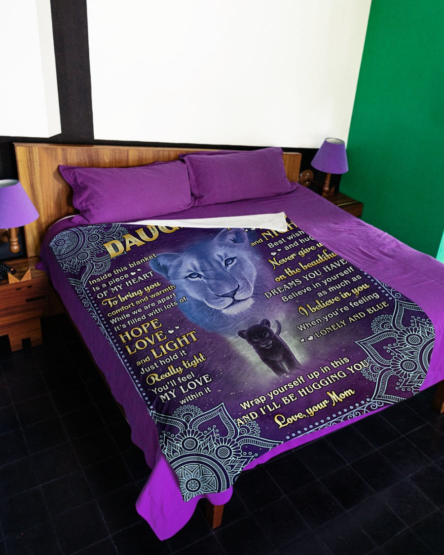 Lion I Believe In You Daughter Gift Flannel Blanket For Cozy Bedroom Sofa Decor