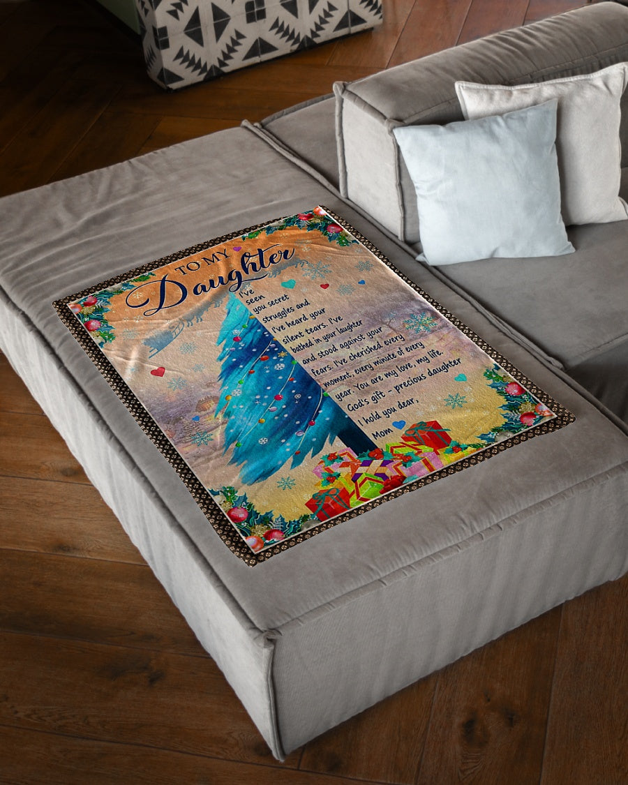 Christmas You Are My Love Daughter Gift From Mom Flannel Blanket For Cozy Bedroom Sofa Decor