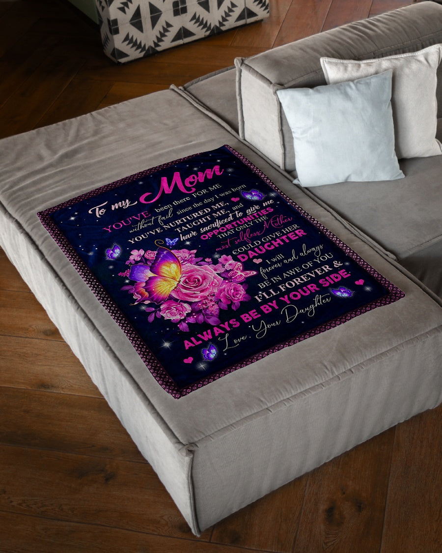 Rose To My Mother Her Daughter Flannel Blanket For Cozy Bedroom Sofa Decor