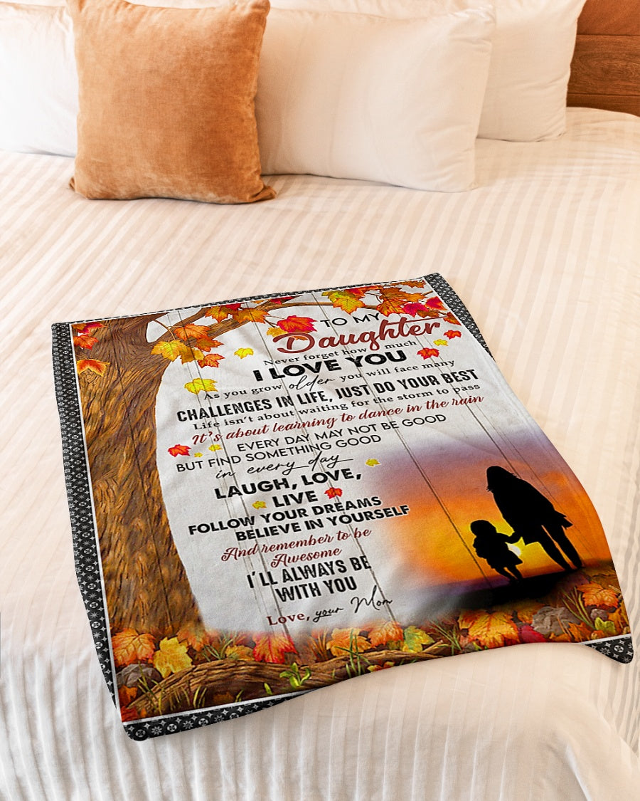 Sunset Follow Your Dreams Mom To Daughter Flannel Blanket For Cozy Bedroom Sofa Decor