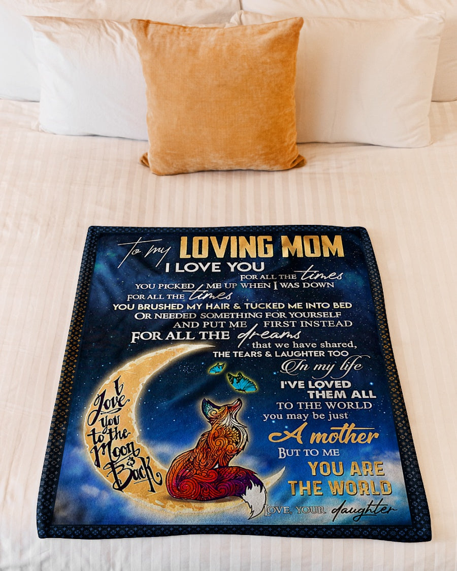 Wolf To My Mom You Will Always Be My Loving Mom Flannel Blanket For Cozy Bedroom Sofa Decor