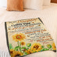 Sunflower I Love You Daughter Gift Flannel Blanket For Cozy Bedroom Sofa Decor