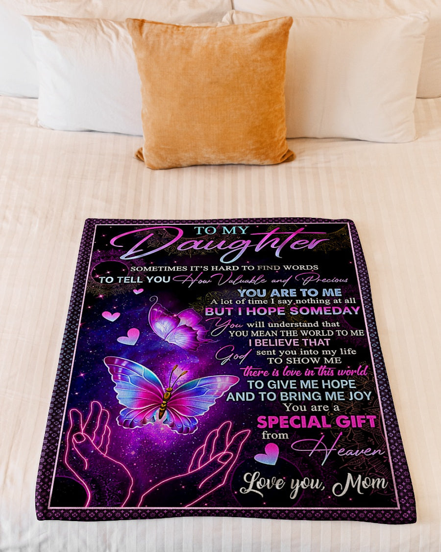 Butterfly Lover How Valuable And Precious You Are To Me Flannel Blanket For Cozy Bedroom Sofa Decor