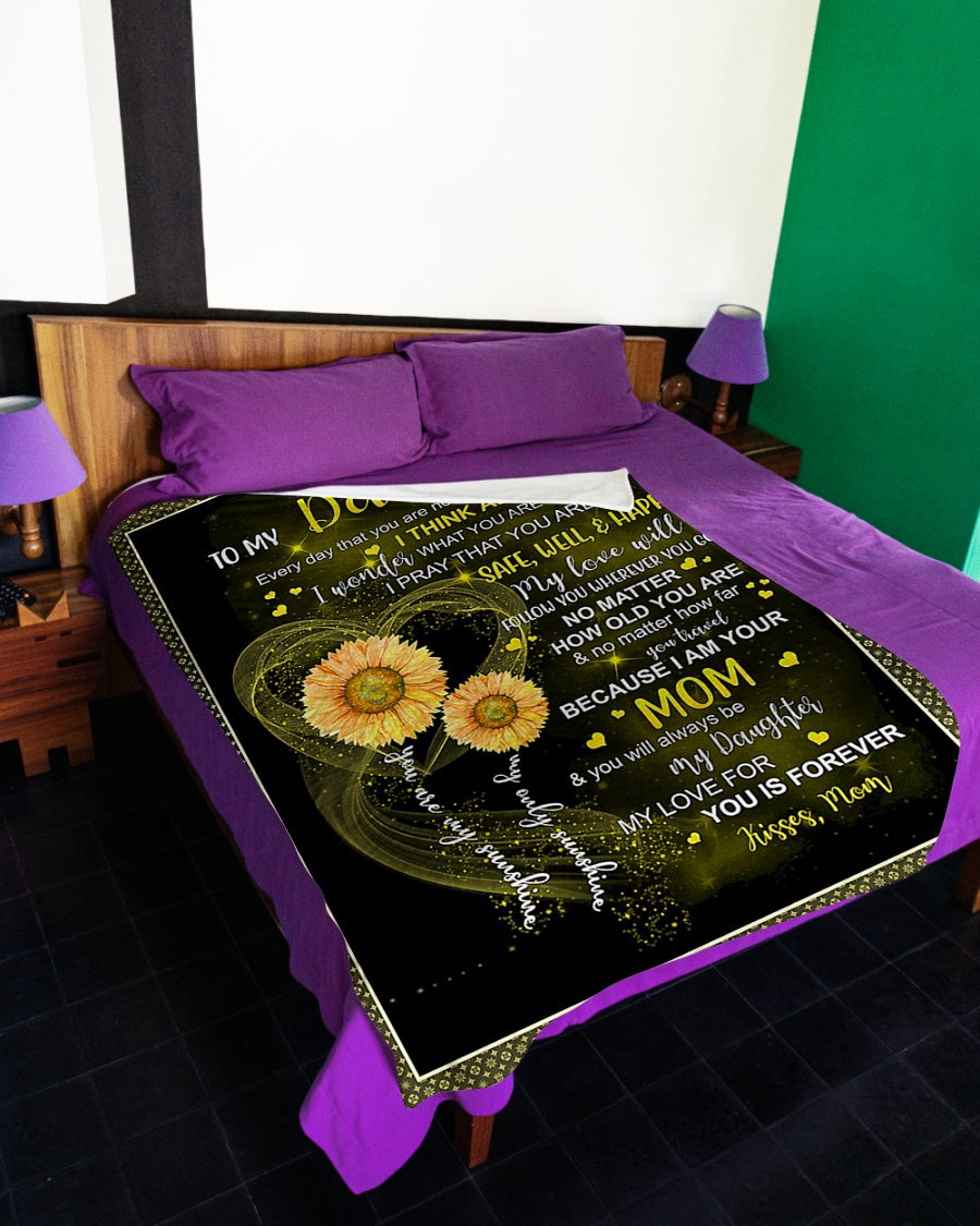 Sunflower I Think About You Flannel Blanket For Cozy Bedroom Sofa Decor