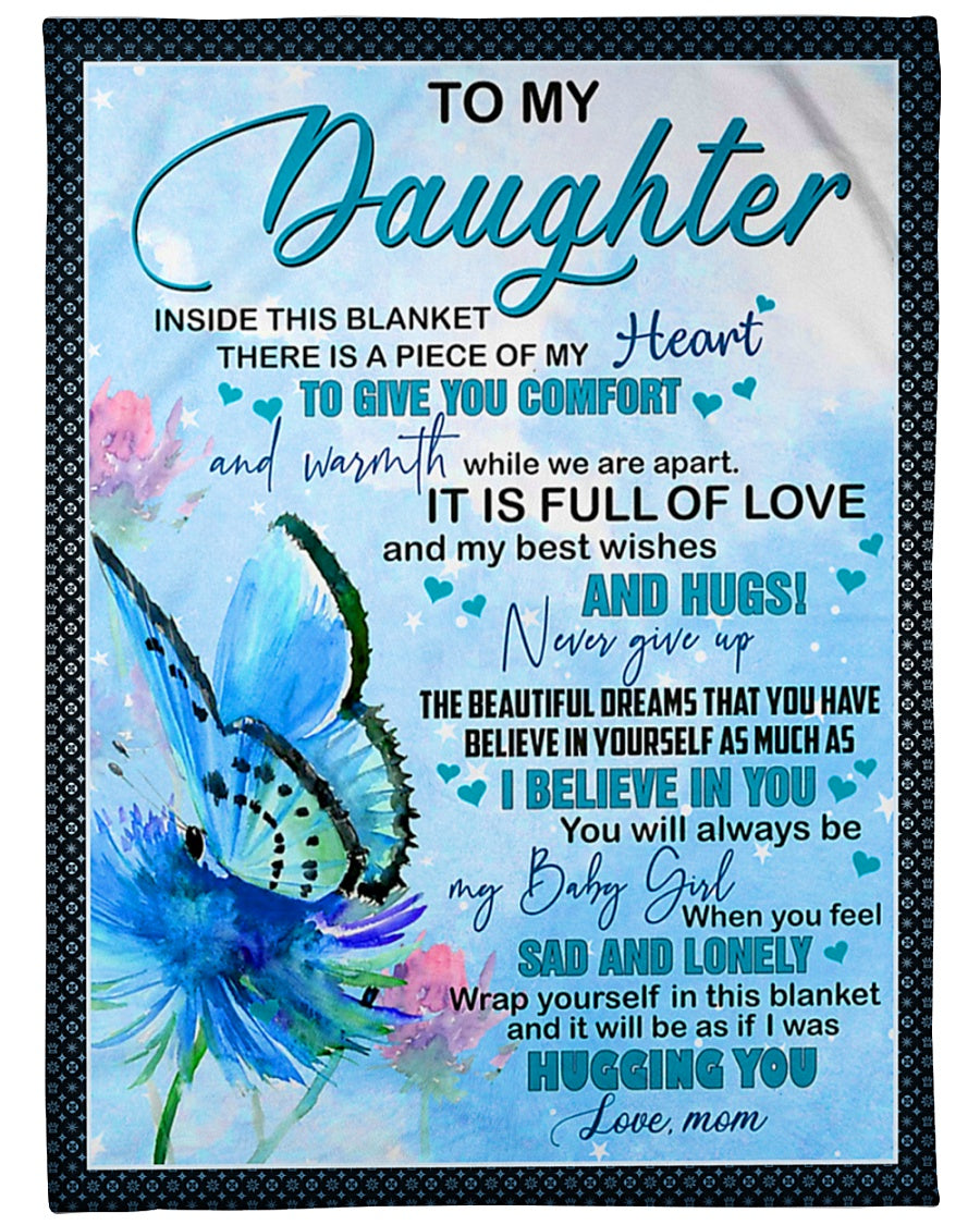 Butterfly Mom To Daughter Flannel Blanket For Cozy Bedroom Sofa Decor