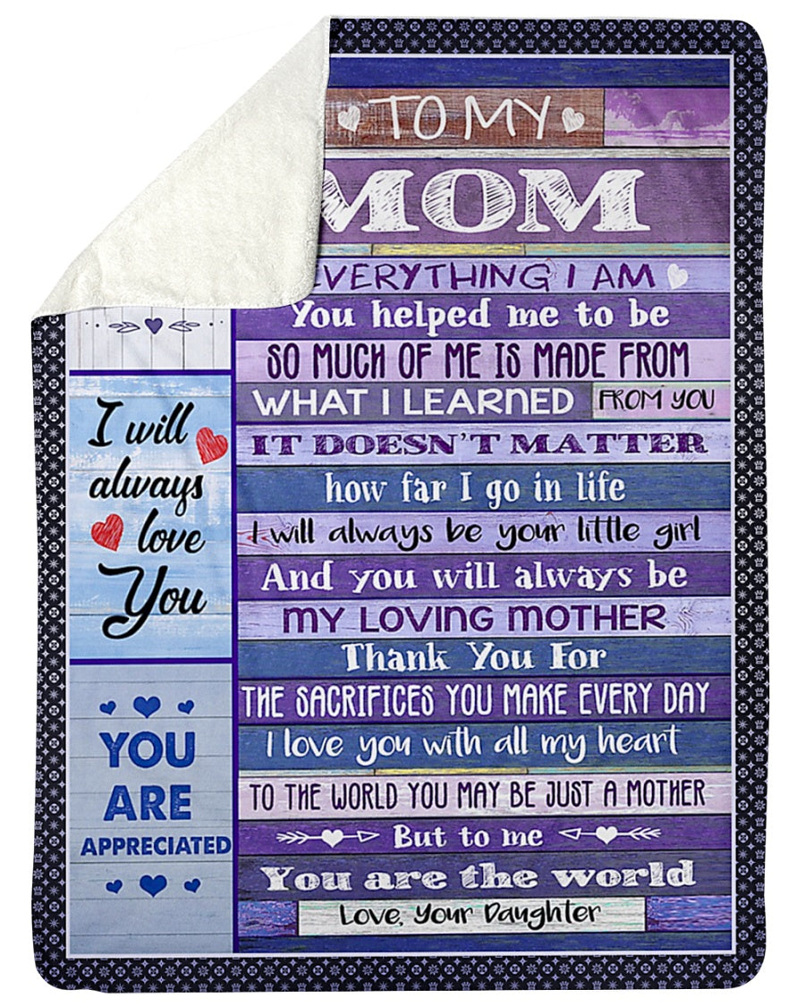Family To My Mom The Loves Flannel Blanket For Cozy Bedroom Sofa Decor