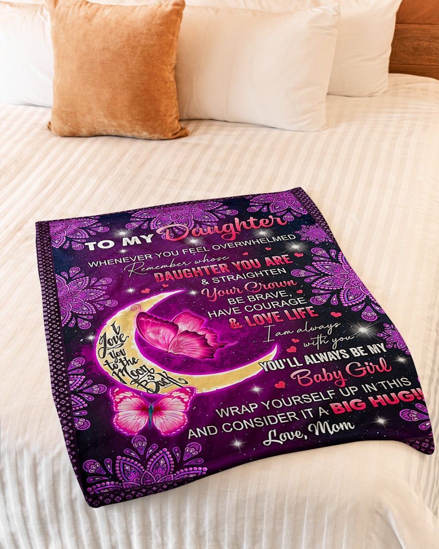 Butterfly I Am Always With You Daughter Gift Flannel Blanket For Cozy Bedroom Sofa Decor