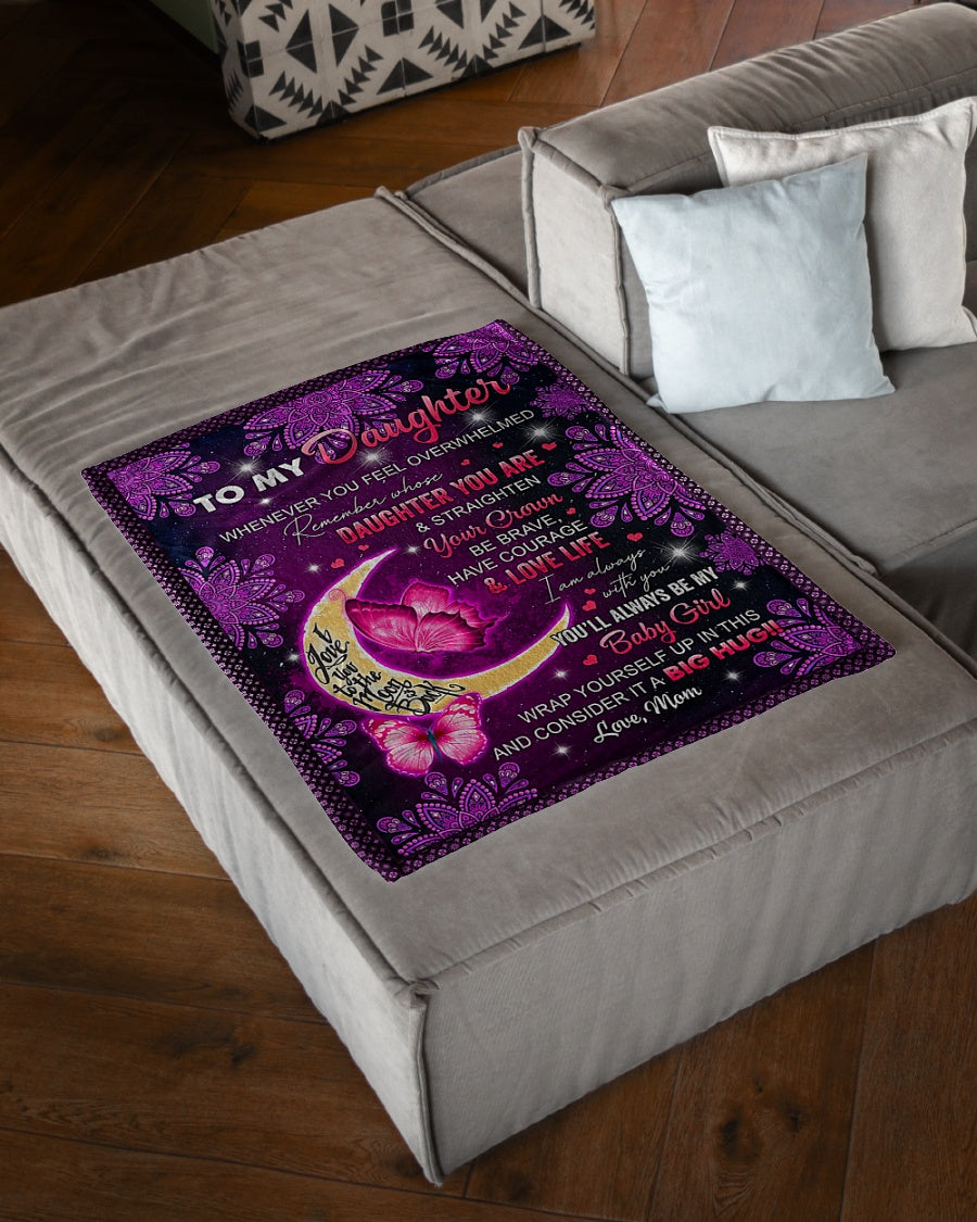 Butterfly I Am Always With You Daughter Gift Flannel Blanket For Cozy Bedroom Sofa Decor