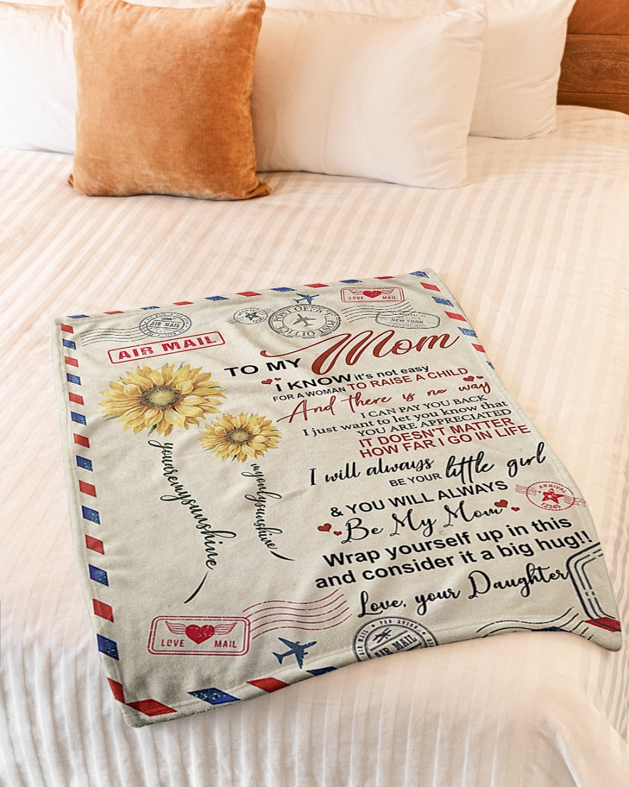 Loving Mom Family Gift Flannel Blanket For Cozy Bedroom Sofa Decor