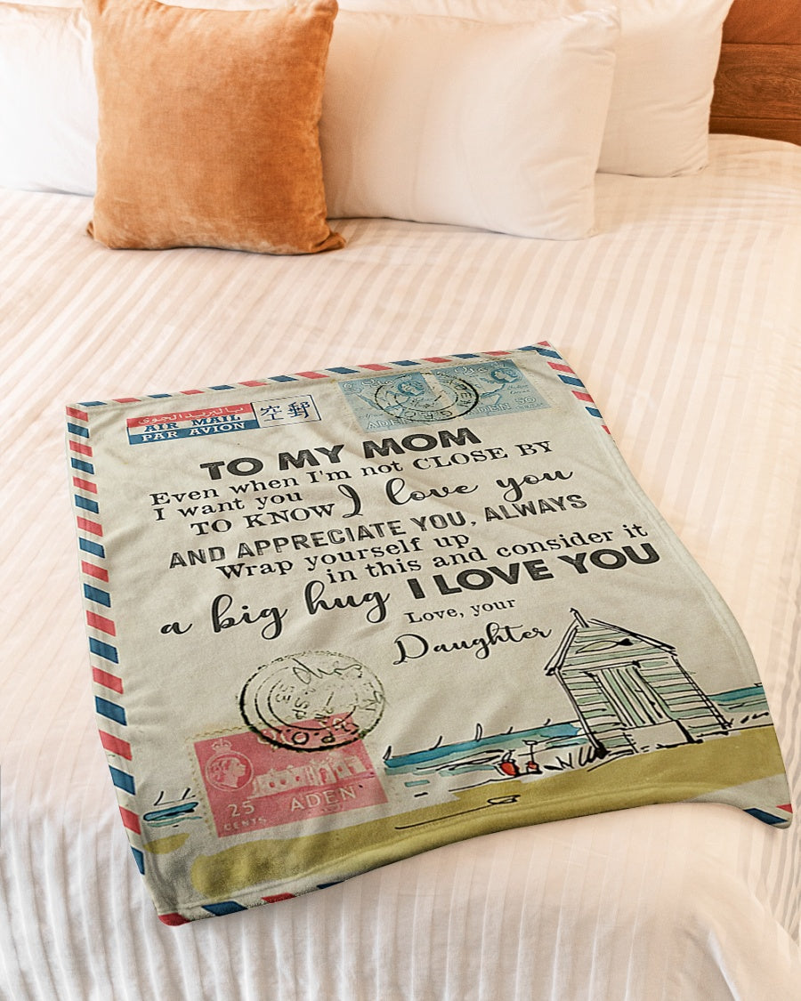 Dear Mom Letter I Love You Flannel Blanket For Cozy Bedroom Sofa Decor