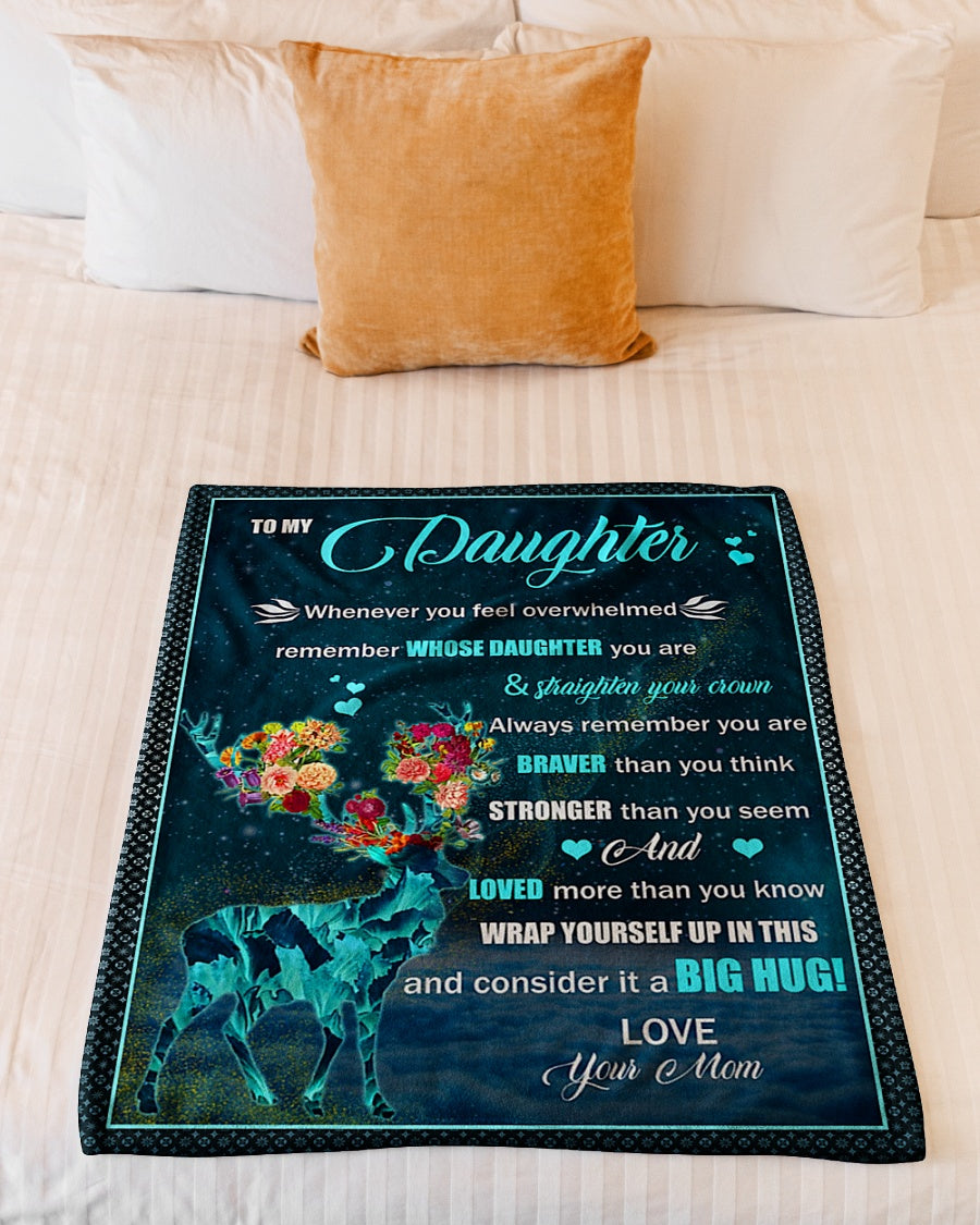 Deer Whenever You Feel Overwhelmed Flannel Blanket For Cozy Bedroom Sofa Decor